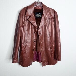 Startown Leather Jacket Men 40 R Carmel Brown Jacket Western Chestnut RCL